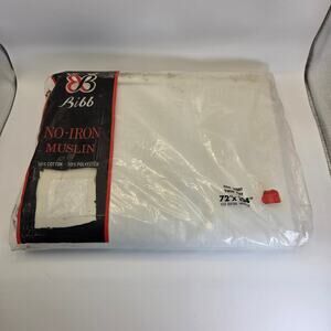 Vintage 1980s Bibb No-Iron Muslin Twin Flat Sheet 72x104 USA Sealed NOS